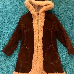 Vintage 1960’s Shearling /suede hooded coat